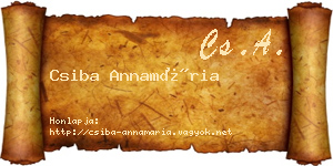 Csiba Annamária névjegykártya
