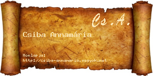 Csiba Annamária névjegykártya